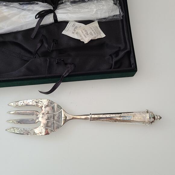 Towle silverplate Copenhagen Serving spoon and fork set New in Box - Picture 2 of 6